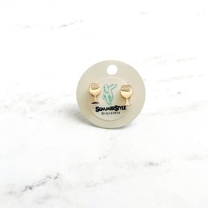 Rose Gold Weinglas Ohrstecker, Ohrstecker Ohrringe, Edelstahl Ohrstecker, Wein Ohrringe, SummerStyle Armbänder