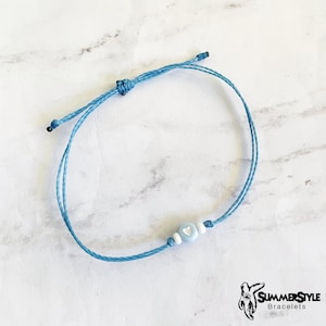 Mini Baby Blau Herz stapelbar verstellbares wasserdichtes Armband, stapelbares Armband, Freundschaftsarmband, SummerStyle Armbänder