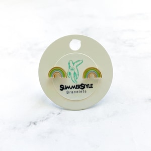 Enamel Pastel Rainbow Stud Earrings, Stud Earrings, Rainbow Earrings, SummerStyle Bracelets