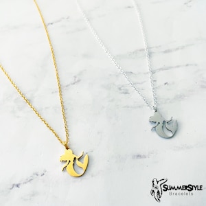 Mermaid Silhouette Charm Necklace, Mermaid Jewelry, SummerStyle Bracelets