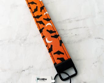 Brelok na nadgarstek z motywem nietoperzy na Halloween, brelok na nadgarstek, bransoletka na Halloween, ręcznie robiony smycz, bransoletki w stylu letnim