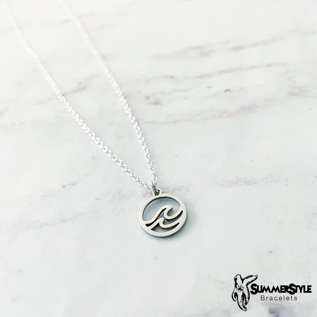 Boho Circle Wave Choker Collana Donna Con Ciondolo A Cerchio Onda In Lega Argento