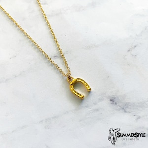 Golden Horseshoe Charm Necklace, Western Jewelry, Cowgirl Necklace, SummerStyle Bracelets