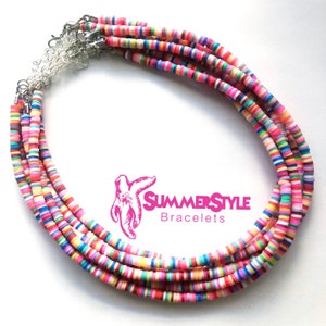 Tropical Rainbow Beaded Choker, Choker Necklace, Heishi Choker, Beach Jewelry, SummerStyle Bracelets