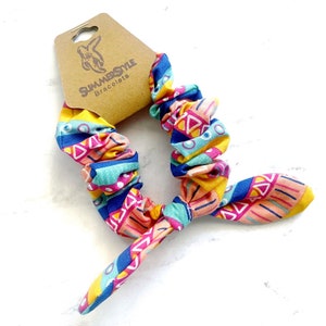 Chouchou tribal lumineux, Nœud papillon froissé, Noeud pour cheveux, Élastique pour cheveux, Accessoires pour cheveux, Nœud papillon, Bracelets estival