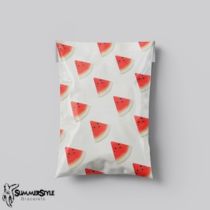 Pack of 25 Watermelon Slice Poly Mailers, 10x13in,  3.15mm thick, Boutique Poly Mailer, Self Sealing Shipping Bags, SummerStyle Bracelets