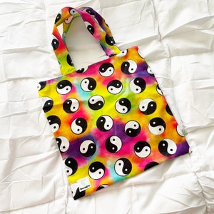 Rainbow Yin Yang Reversible Bookish Tote Bag, Reversible Tote, Tablet Bag, Book Tote, SummerStyle Bracelets