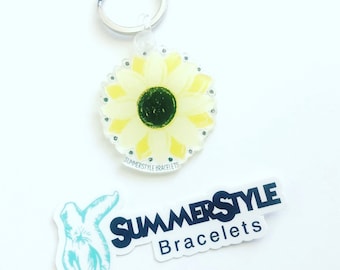 Sunny Sunflower Acrylic Keychain, Sunflower Gift, Backpack Keychain, Floral Keychain, SummerStyle Bracelets
