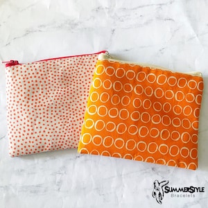 Dotty Zipper Pouch, Small Travel Bag, Zipper Coin Pouch, Toiletries Pouch, SummerStyle Bracelets