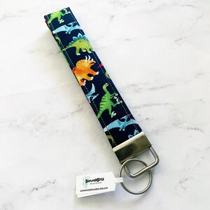 Llavero de pulsera con forma de dinosaurio, cordón de pulsera de 6,5 pulgadas, llavero de pulsera, cordón hecho a mano, pulseras SummerStyle