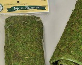 Moss Table Runner - 14 x 48" | Dried Moss | Moss Runner | Dried Decor