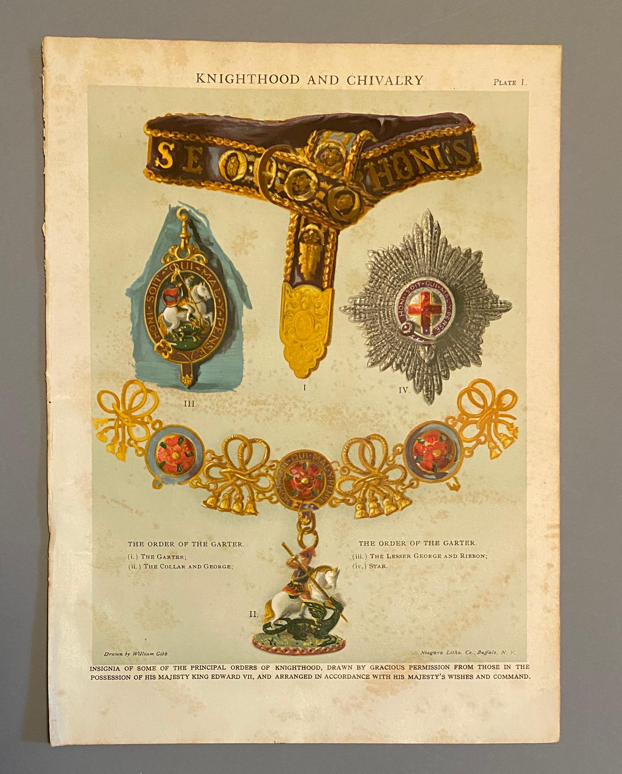 Knighthood and Chivalry Color Lithographic Plates From 1910 ...