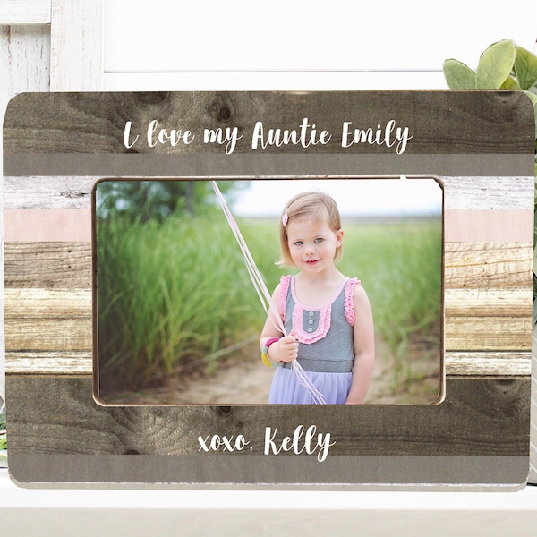Regalos para tías de bebés, regalos únicos para tías, regalos para tías abuelas, regalos personalizados para tías de sobrinos, regalos para tías de sobrinas, marcos de texto personalizados