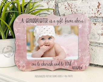 Personalized Baby•Grandparents Gift Idea•Grandson Granddaughter Frame•New Grandparents Gift Idea•A Grandchild is a gift from above