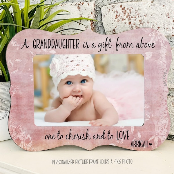 Personalized Baby•Grandparents Gift Idea•Grandson Granddaughter Frame•New Grandparents Gift Idea•A Grandchild is a gift from above