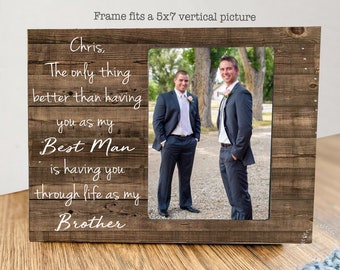 Best Man Gift. Best Man Picture Frame. Brother of the Groom Gift. Brother Gift. Brother Frame. Best Man Wedding Gift. Groomsmen Gift. 5x7