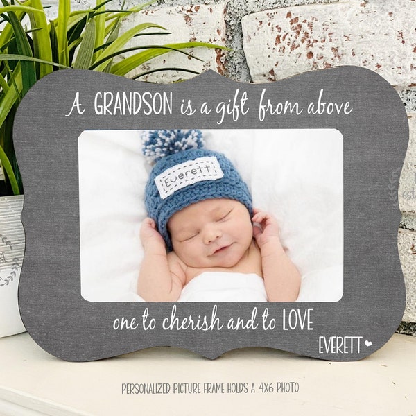 Personalized Baby•Grandparents Gift Idea•Grandson Granddaughter Frame•New Grandparents Gift Idea•A Grandchild is a gift from above