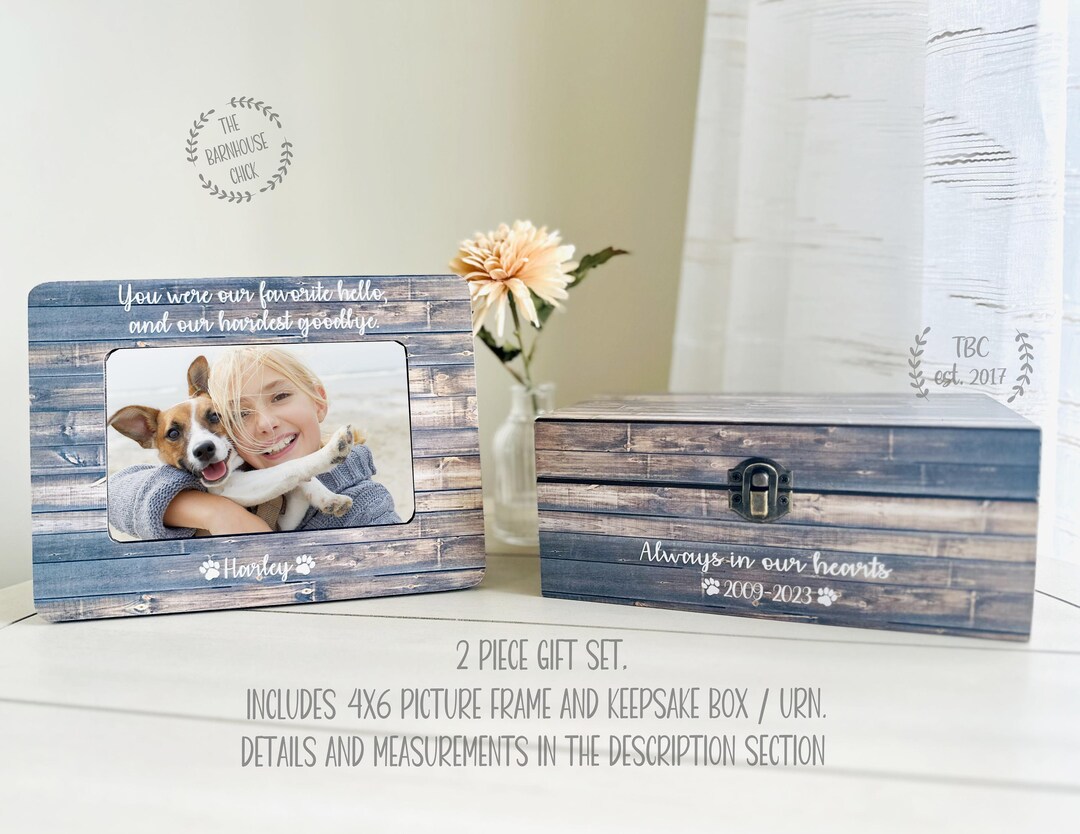 Pet Loss Pet Loss Frame Keepsake Box Memorial Pet Urn Pet Keepsake Box