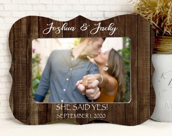 She Said Yes Personalized Frame- Engagement Frame- Wedding Frame- Personalized Engagement- Personalized Wedding- 4x6 Frame
