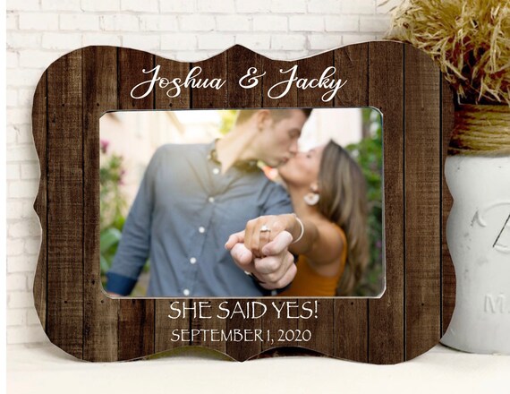 She Said Yes Personalized Frame- Engagement Frame- Wedding Frame- Personalized Engagement- Personalized Wedding- 4x6 Frame