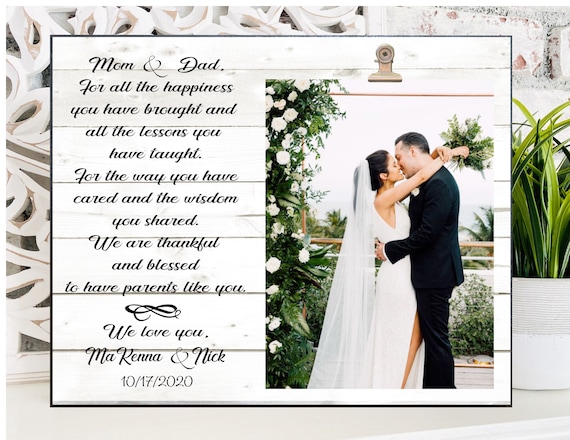 Parents Wedding Gift, Parents Of The Groom, Parents Of The Bride Gift, Parents Wedding Gift, Parents Frame, Wedding Frame, Personalized Gift