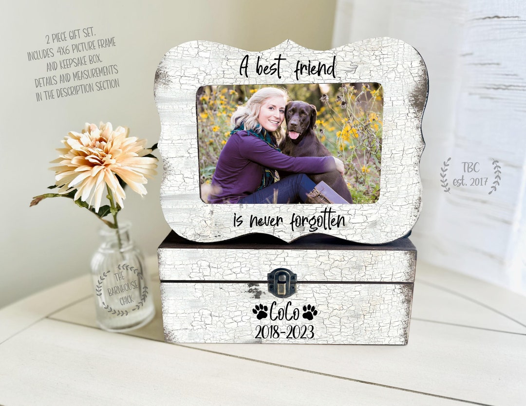 Pet Loss Pet Loss Frame Keepsake Box Memorial Pet Urn Pet Keepsake Box