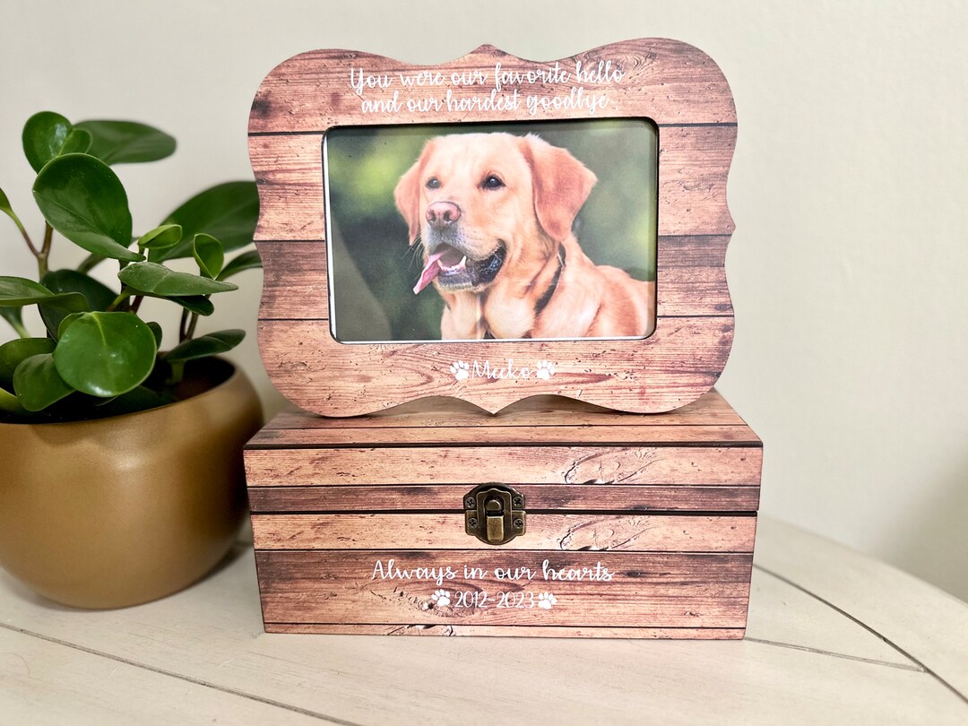 Pet Loss Pet Loss Frame Keepsake Box Memorial Pet Urn Pet Keepsake Box