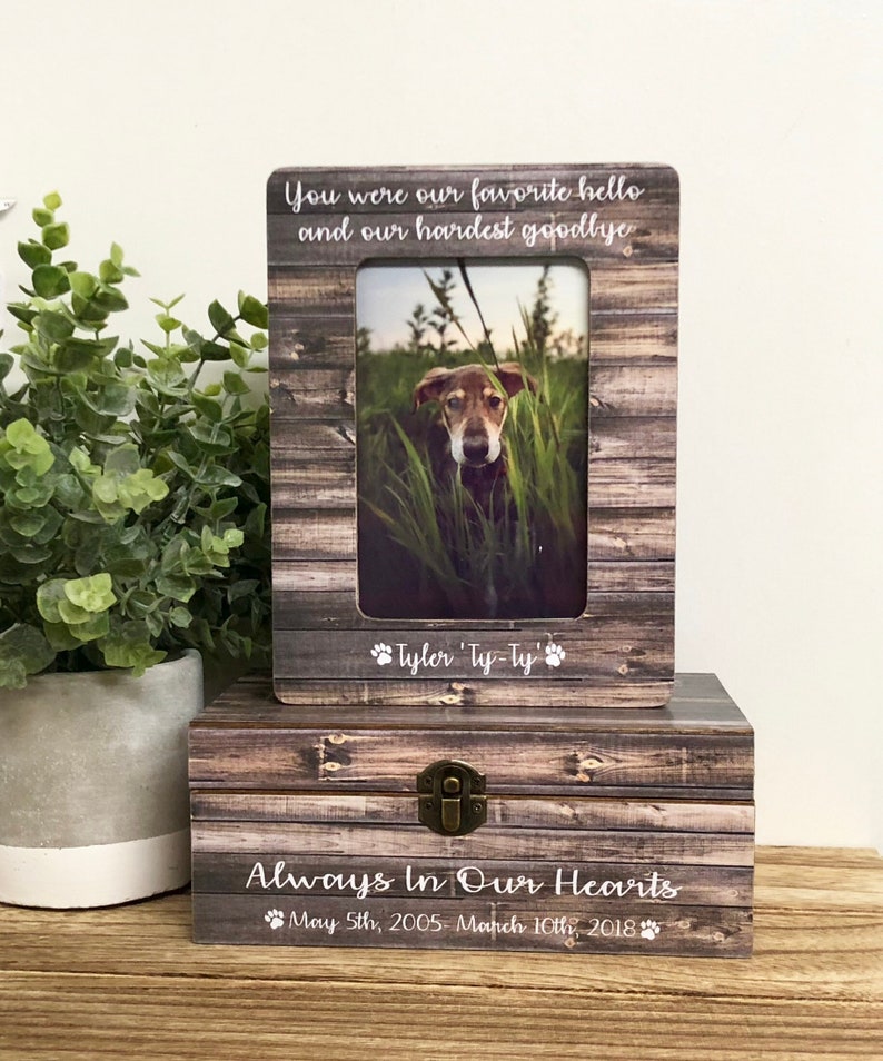 Pet Loss Pet Loss Frame Keepsake Box Memorial Pet Urn Pet Etsy