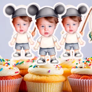 Mickey Stickers & Cupcake Toppers | Personalized Mickey Birthday Party Favors | Printable Stickers and Toppers | Mickey Themed Decorations