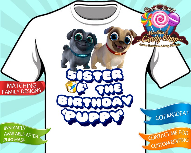 Decoration decorations Design Birthday Puppy Dog Pals Favor T-shirt Iron On Party Custom Disney Digital Instant download Shirt