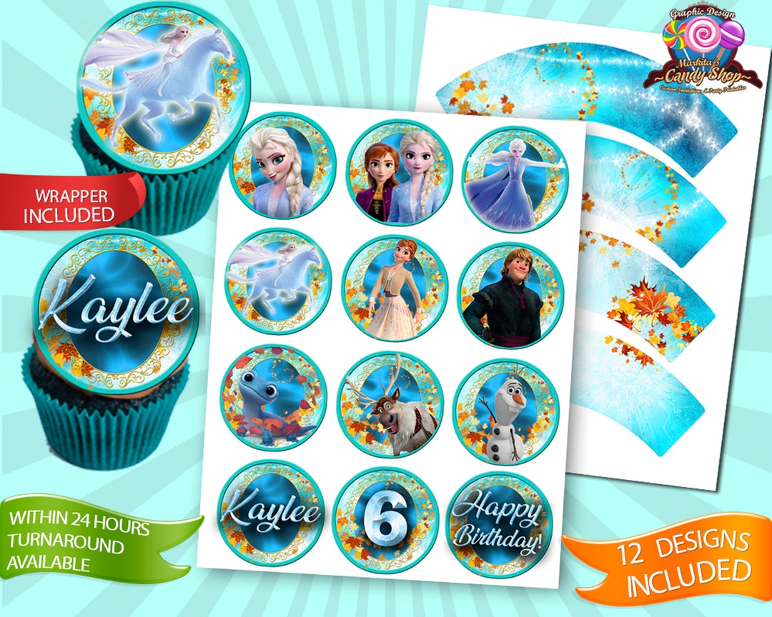 Frozen, 2, Digital, Cupcake Toppers, Designs, Party, Birthday ...