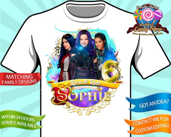 Descendants 3 Digital Iron On Design Disney Party | Etsy