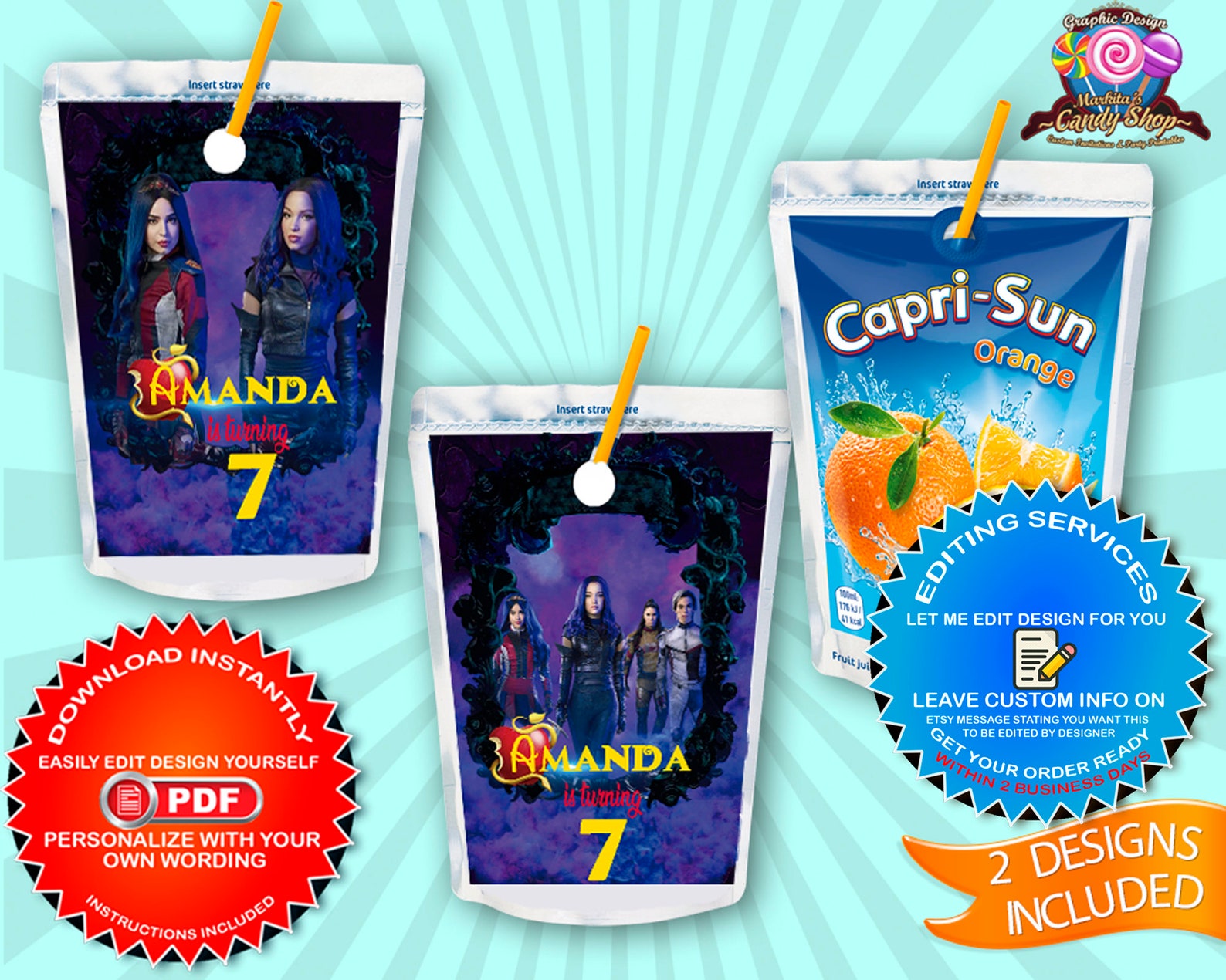 Descendants 3, Banner, Printable, Digital, Design, Instant Download ...