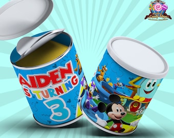 Mickey Mouse, Funhouse, Digital, Pringles tube, labels, Design, Party, Birthday, Decoration, Custom, Wrappers, Label, Decor, DIY