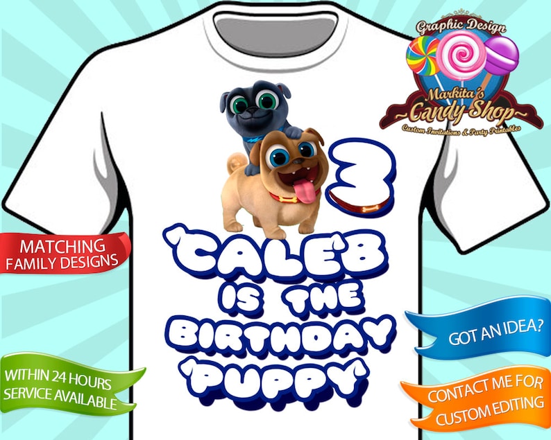Decoration decorations Design Birthday Puppy Dog Pals Favor T-shirt Iron On Party Custom Disney Digital Instant download Shirt