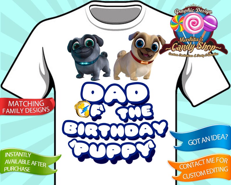 Decoration decorations Design Birthday Puppy Dog Pals Favor T-shirt Iron On Party Custom Disney Digital Instant download Shirt