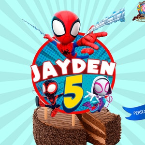 Spidey and his amazing friends, Digital, Cake, Centerpiece, Disney, Design, Party, Birthday, Decoration, Custom, Printable, DIY, Topper,