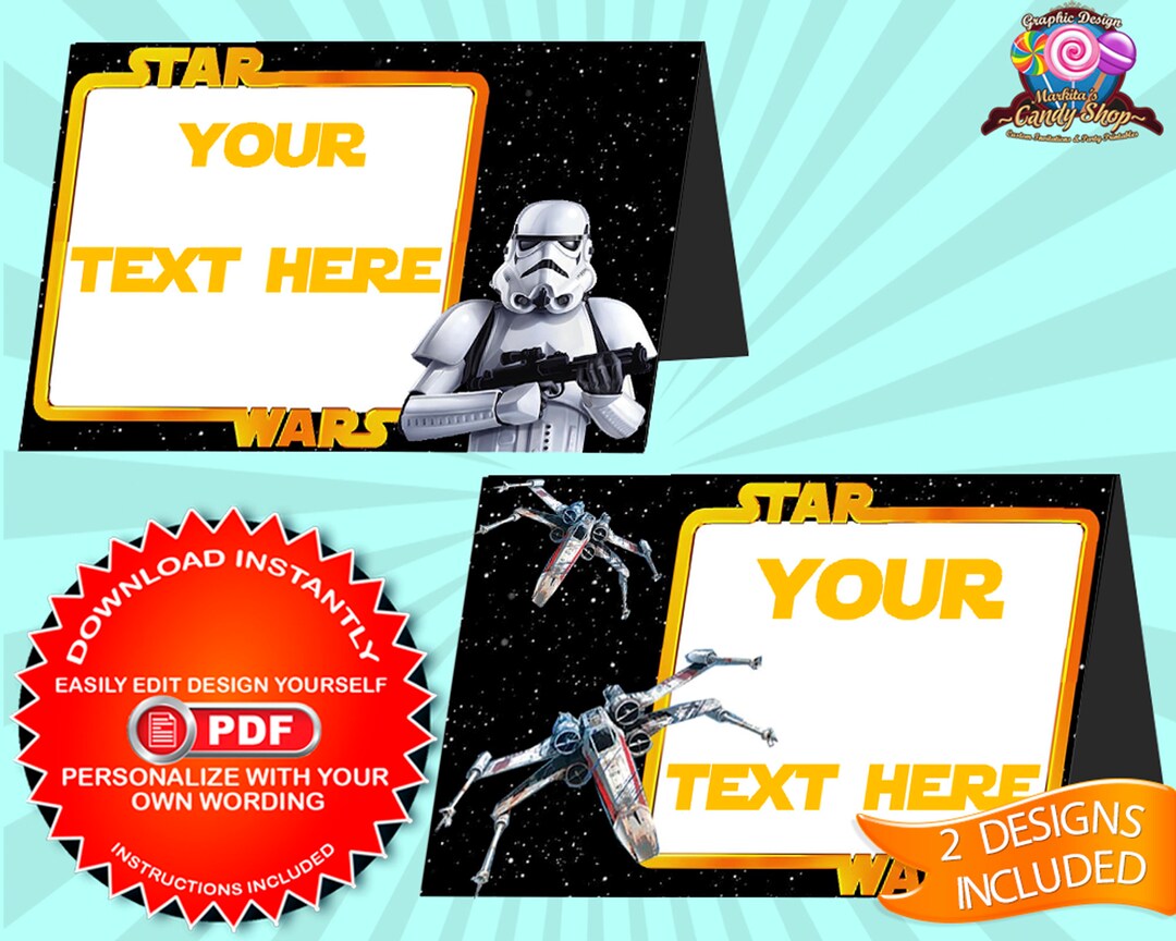 Star Wars, Food Tents, Printable, Digital, Design, Instant Download ...