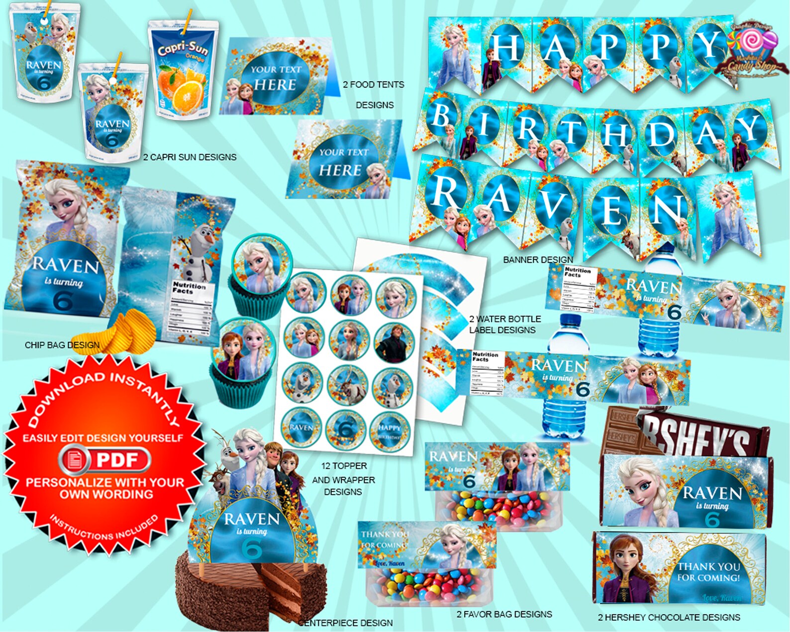 Frozen 2 Cupcake Toppers Printable Digital Design Topper - Etsy