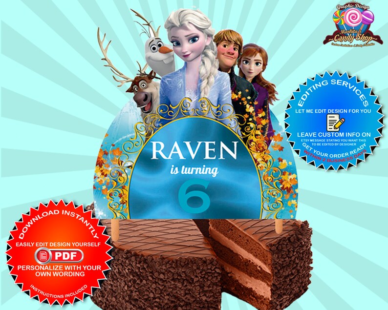 Frozen 2 Centerpiece Printable Digital Design Instant - Etsy