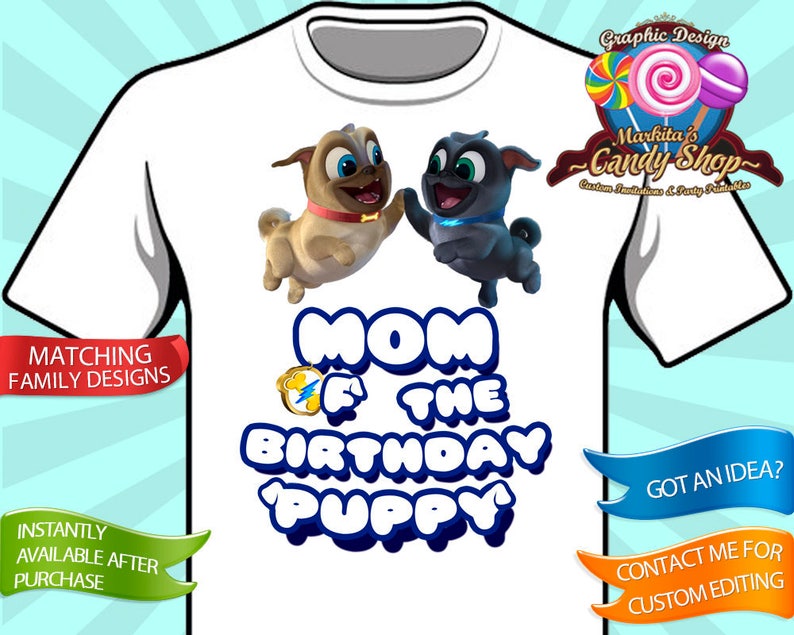 Decoration decorations Design Birthday Puppy Dog Pals Favor T-shirt Iron On Party Custom Disney Digital Instant download Shirt