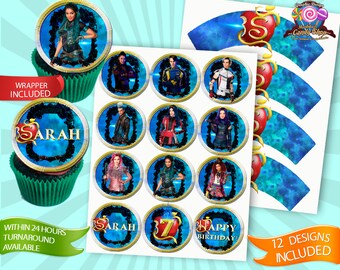 Descendants 3 Cake Topper Etsy