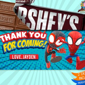 Spidey and his amazing friends, Digital, Favor bag, label, Designs, Party, Birthday, Decoration, Custom, Favors, Decor, Bags, Personalized image 6