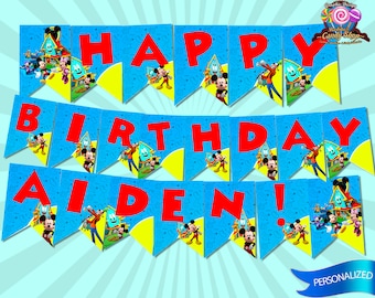 Mickey Mouse, Funhouse, Digital, Banner, Design, Party, Birthday, Decoration, Custom, Garland