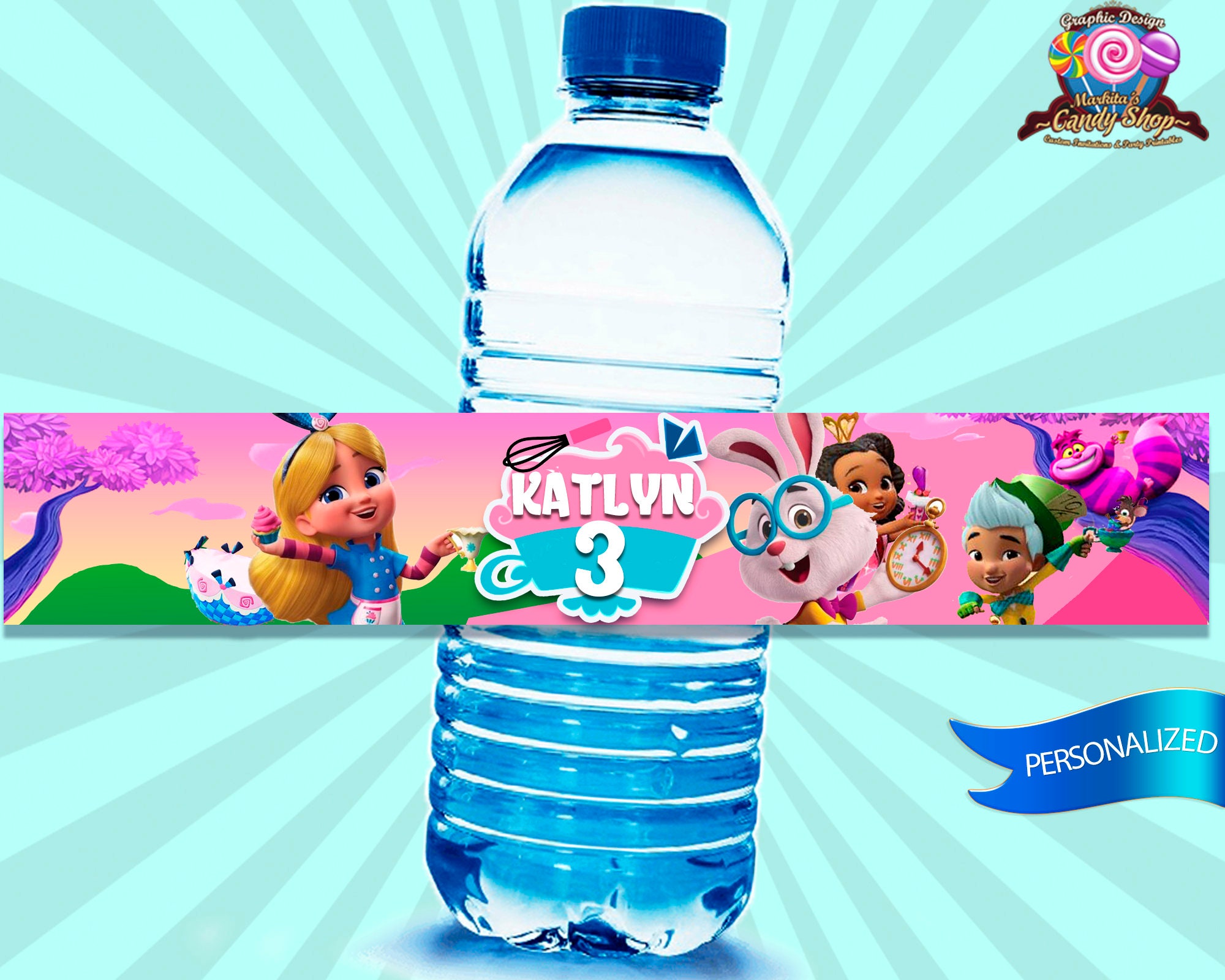 Personalized Cocomelon Theme Water Bottle Label