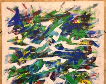 Painting by Stanley Dorfman, "Blue Green"