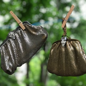 Vintage Whiting & Davis Mesh Evening Purses 1 Silver 1 Bronze