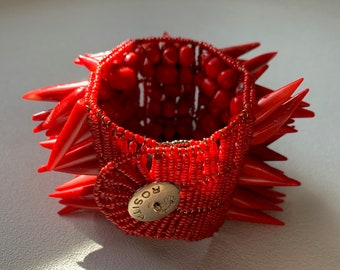 Rosita Silver & Red Gemstone Beaded Bracelet