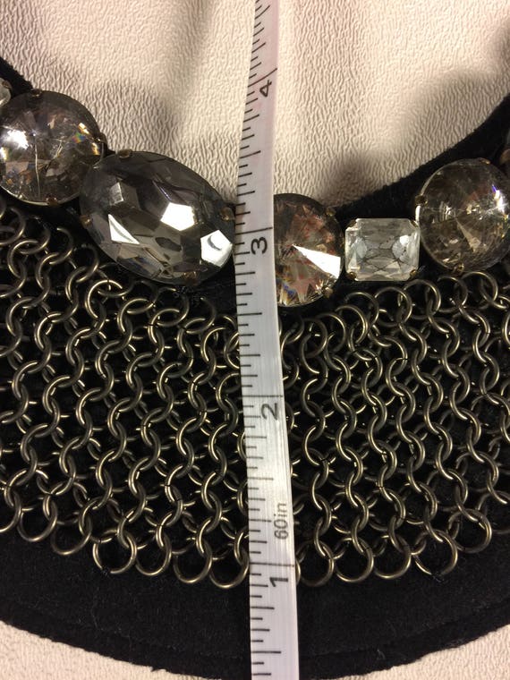 MARNI Black Ribbon Bib Necklace  with Chainmail &… - image 6