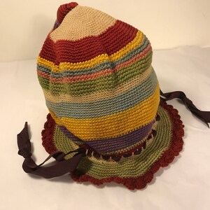 Little Girl's Knitted Cloche with Tassel & Ribbon image 1